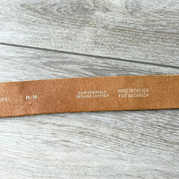 Aldo Rhinestones Distressed Leather  Belt Made in Canada - Picture 9 of 16